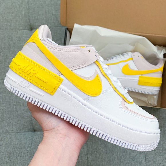 Nike Shoes - 🌸🌼 Air Force 1 white pink yellow shoes sneakers